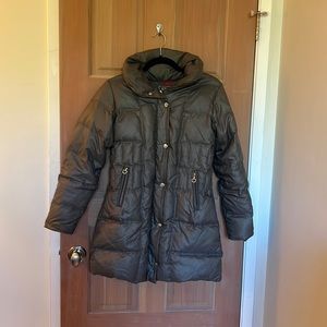 Ariat riding duck down puffer jacket xs grey, used condition with life left